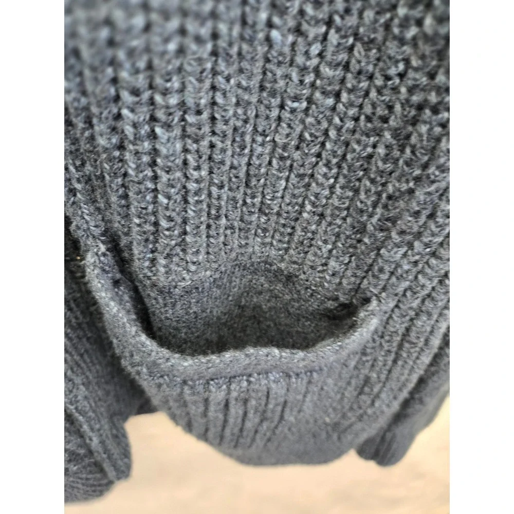 Abercrombie & Fitch Mens Shawl Collar Cardigan Sweater Navy Blue Marl XL Heavy